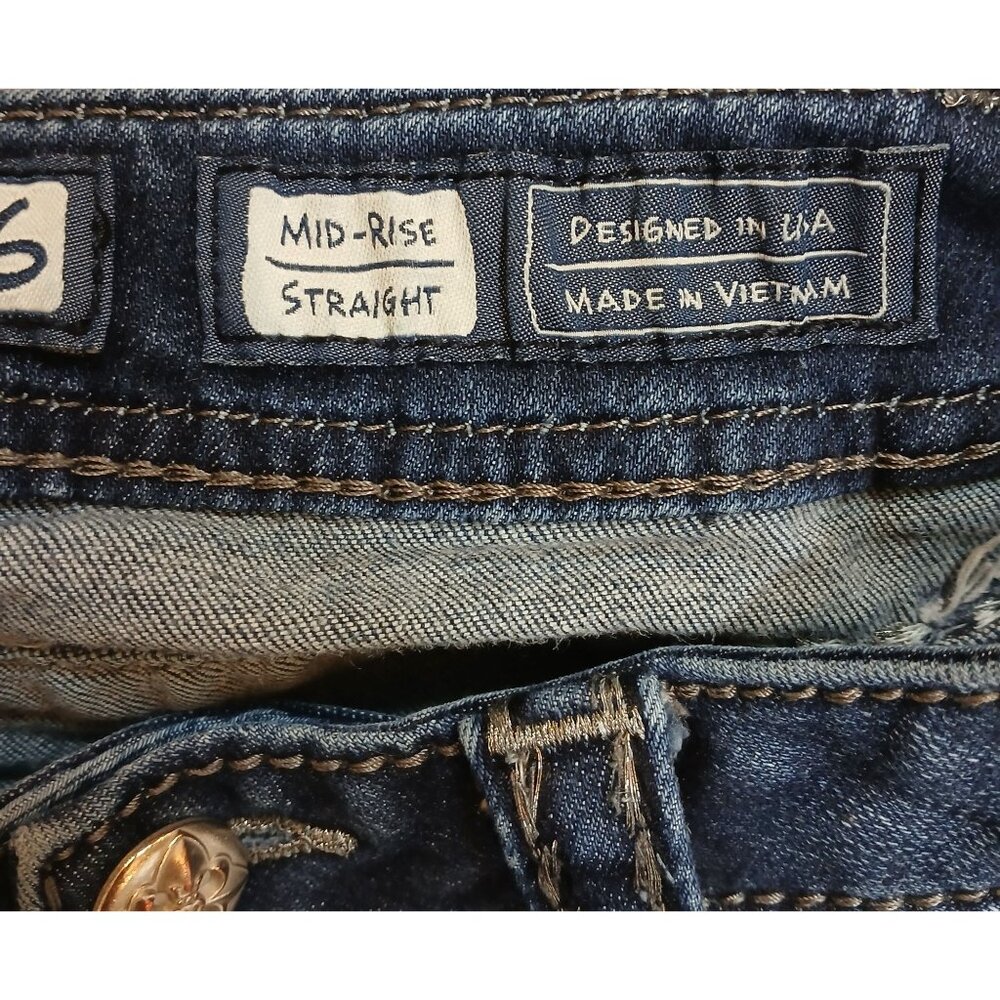 Miss Me Womens Mid-Rise Straight Jeans Size 26 32" Inseam Stretch #C-12 - Picture 5 of 10